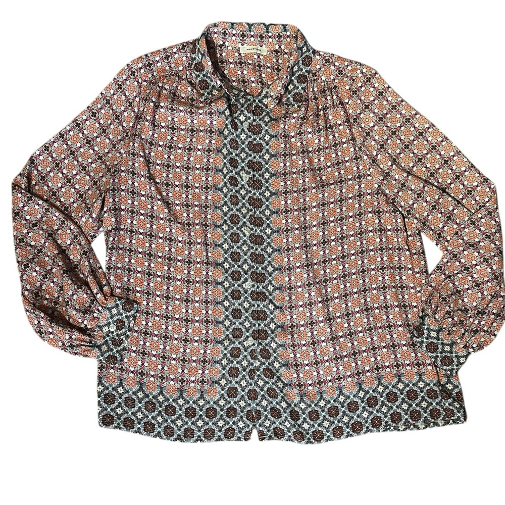 Max Studio Patterned Long Sleeve Blouse. Size XL. 24" Pit to Pit 26" Length